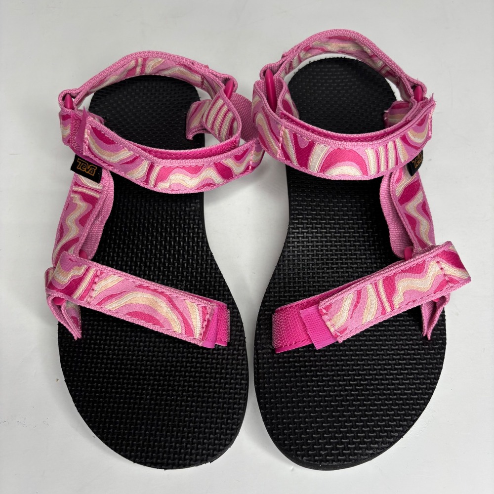 Teva Original Universal Sandals Womens 7 Pink Psychedelic Swirl Strappy Sporty